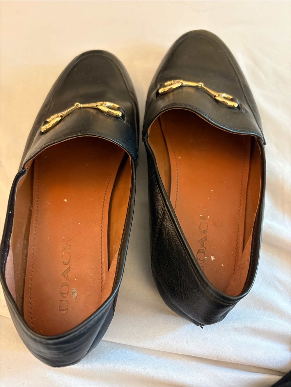 Coach Black Leather Bit-Detail Women’s Loafers